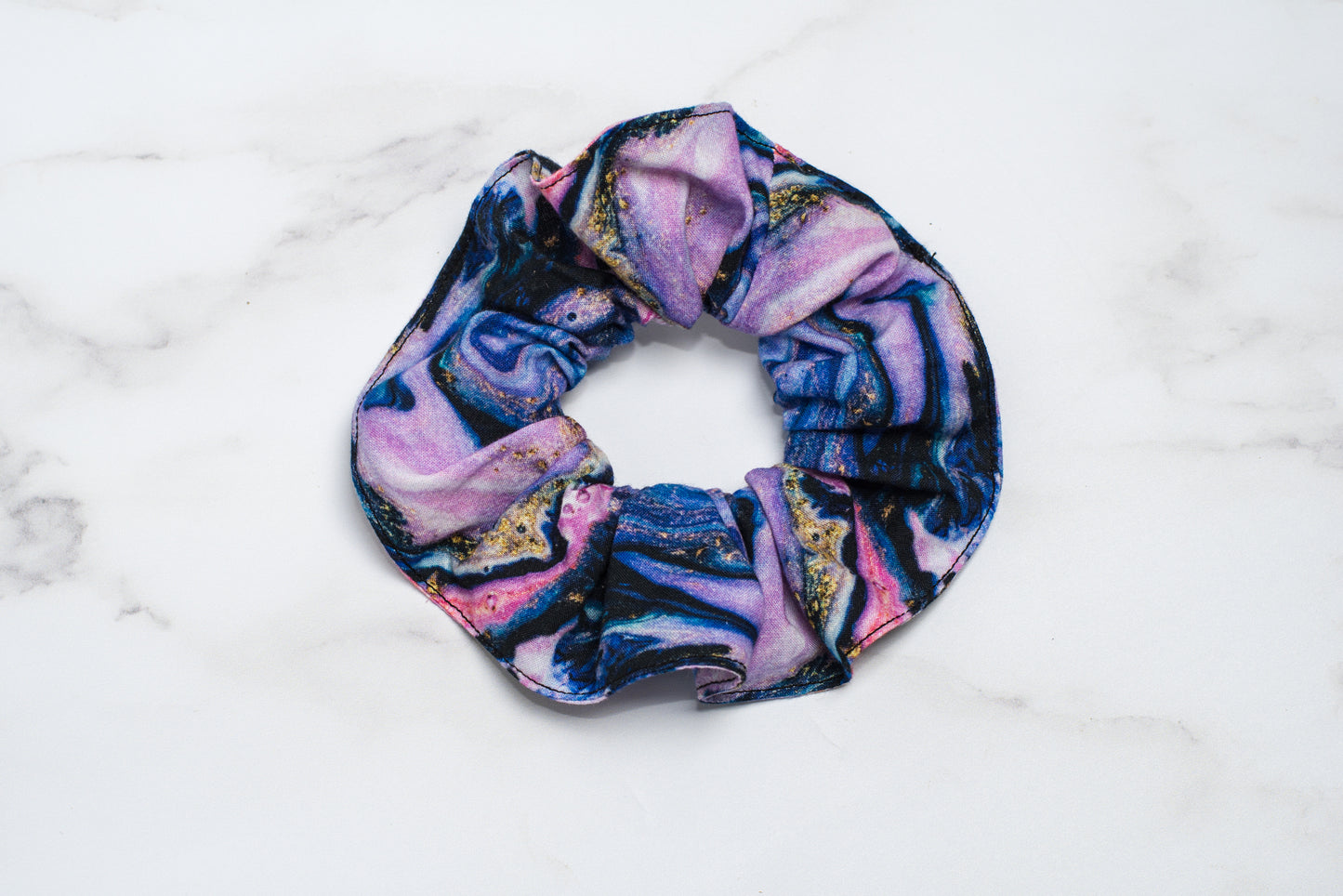 Purple Marble Scrunchies