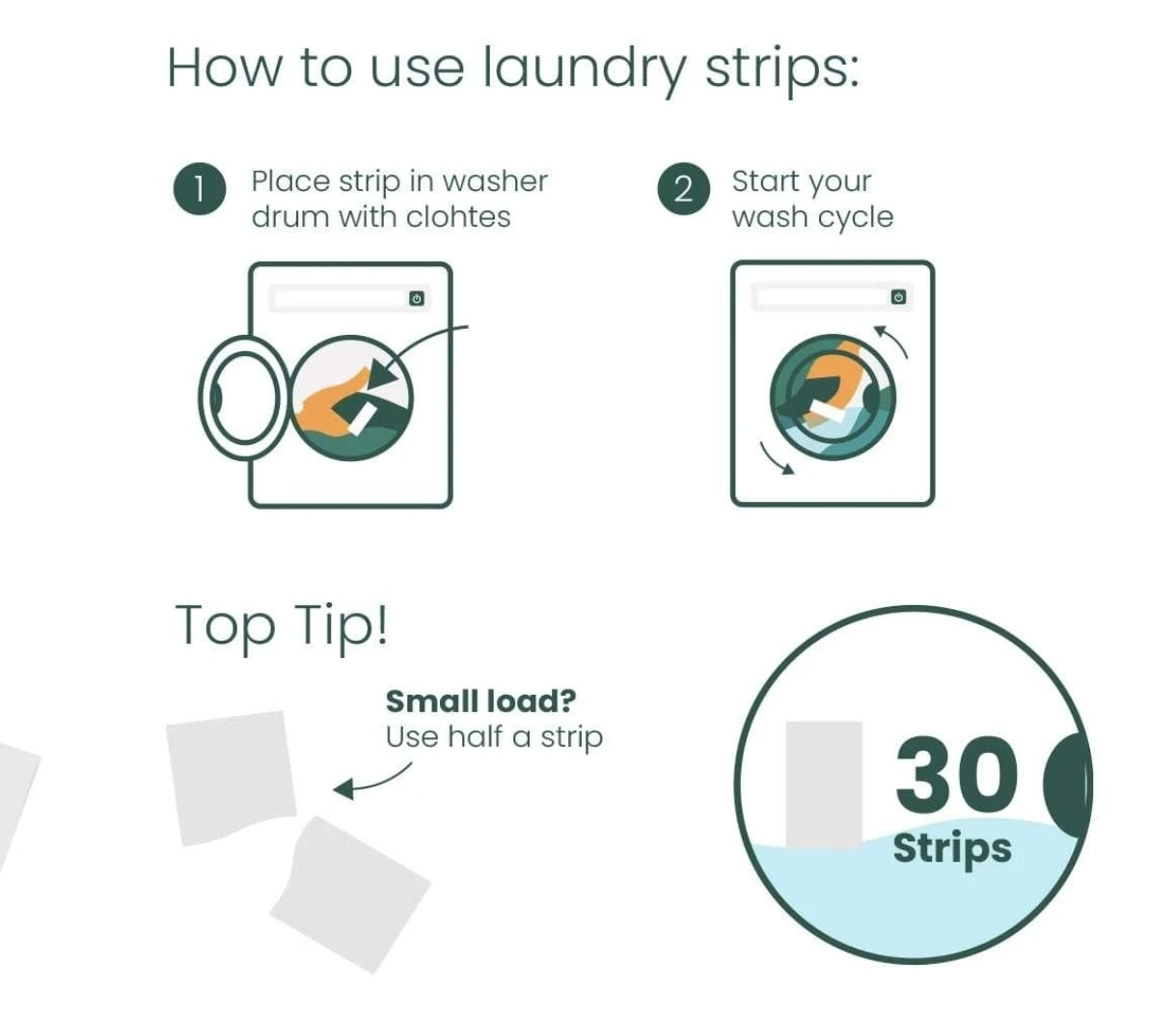 Non-bio Laundry Strips - Fresh Linen