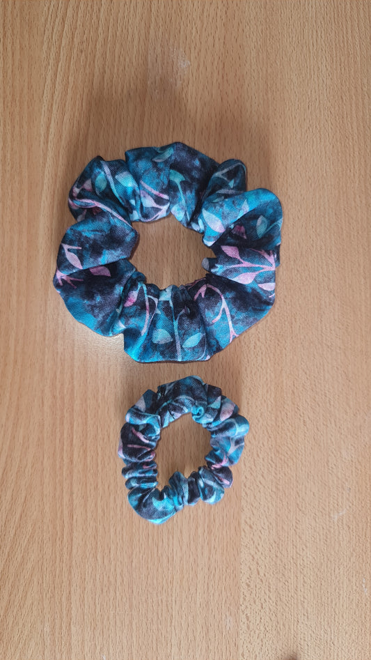 Watercolour Leaves Scrunchies