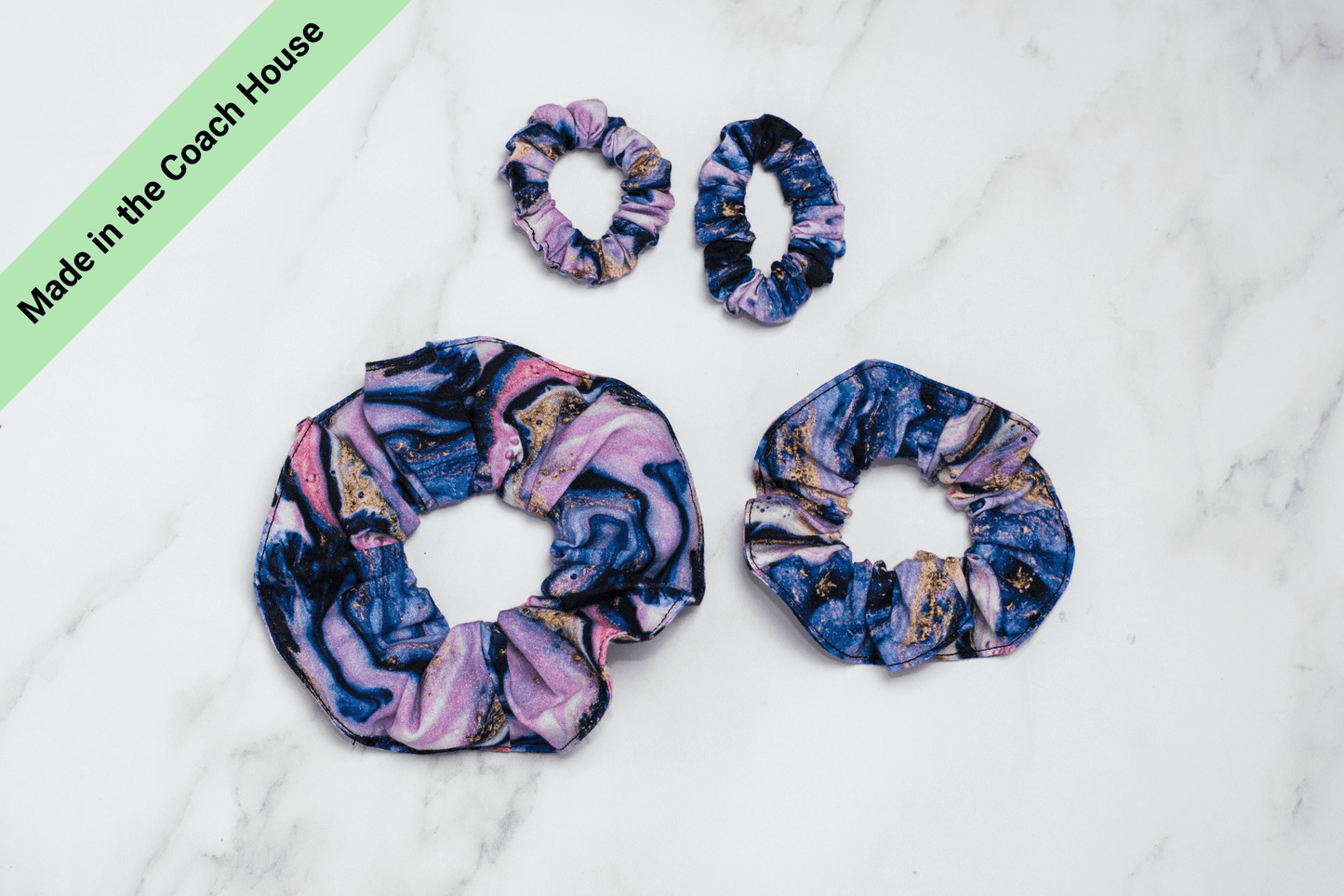 Purple Marble Scrunchies